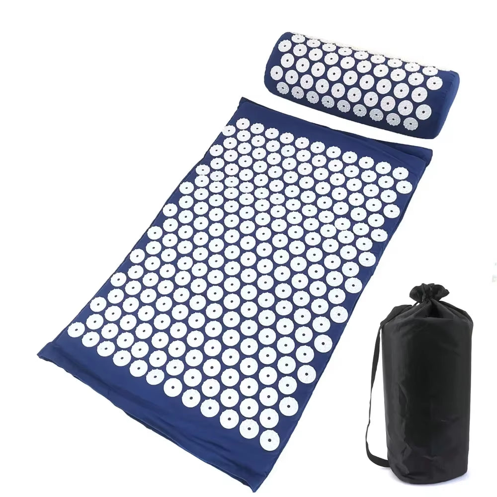 Premium Acupressure Massage Cushion and Yoga Mat Set for Pain Relief and Stress Reduction