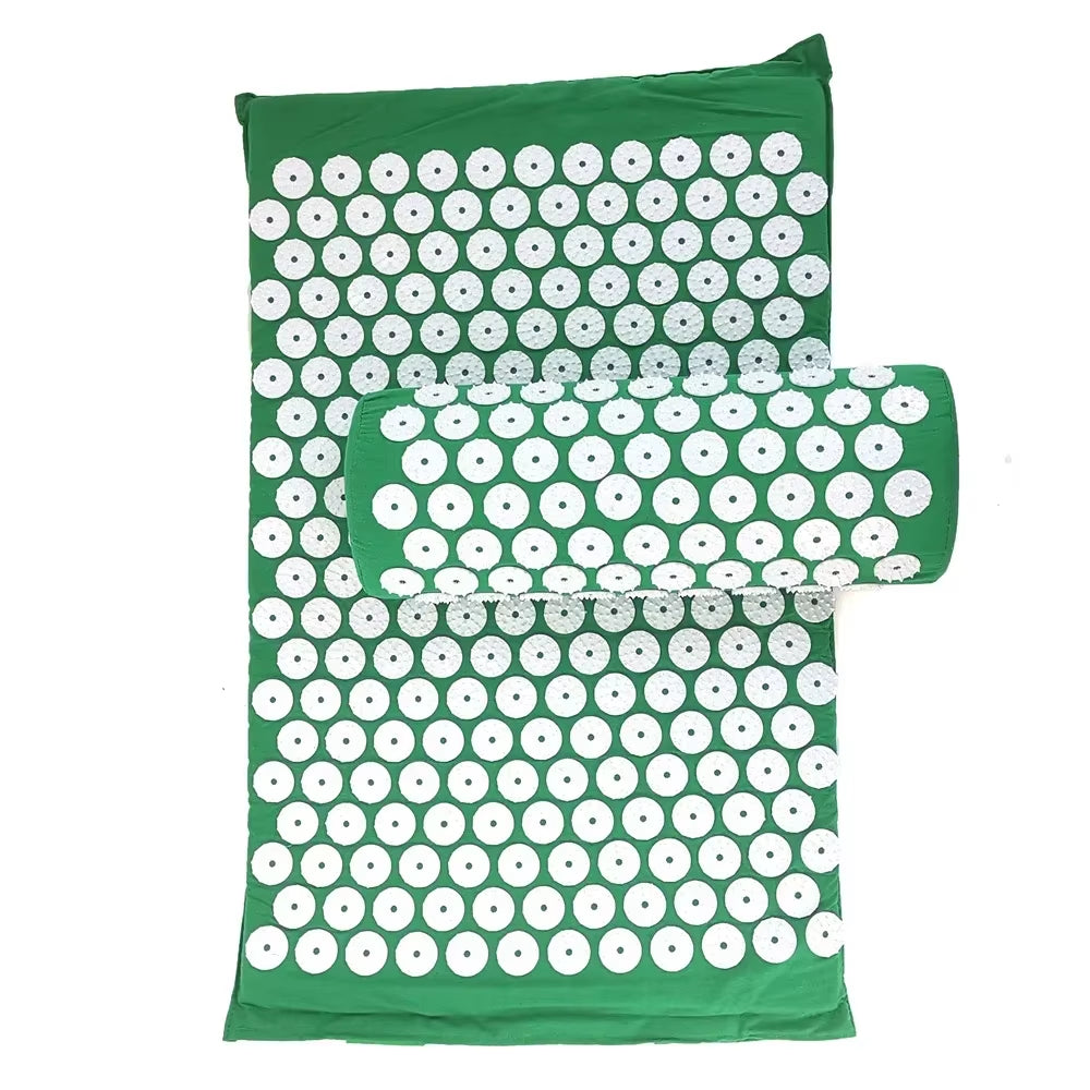 Premium Acupressure Massage Cushion and Yoga Mat Set for Pain Relief and Stress Reduction
