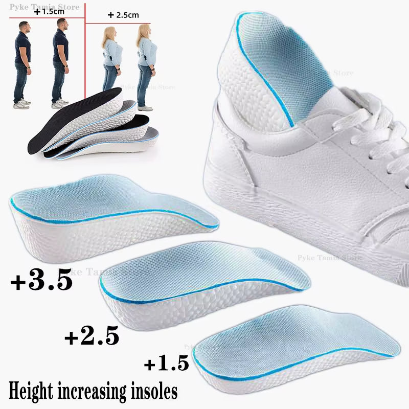 Orthopedic Height Increase Insoles for Men and Women - Arch Support Memory Foam Shoe Pads for Flat Feet and Sneakers