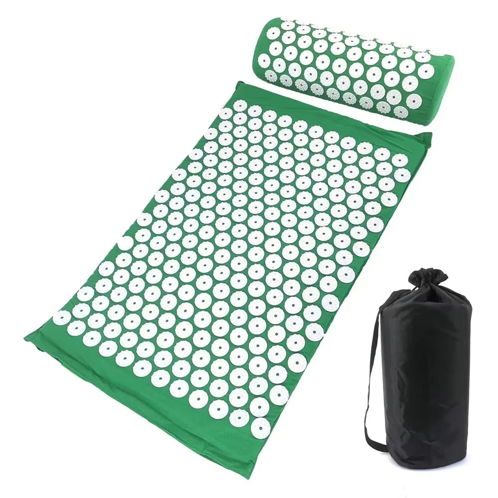 Premium Acupressure Massage Cushion and Yoga Mat Set for Pain Relief and Stress Reduction