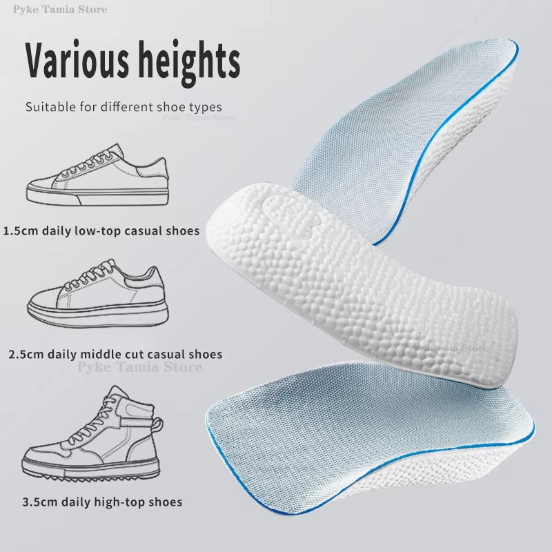 Orthopedic Height Increase Insoles for Men and Women - Arch Support Memory Foam Shoe Pads for Flat Feet and Sneakers