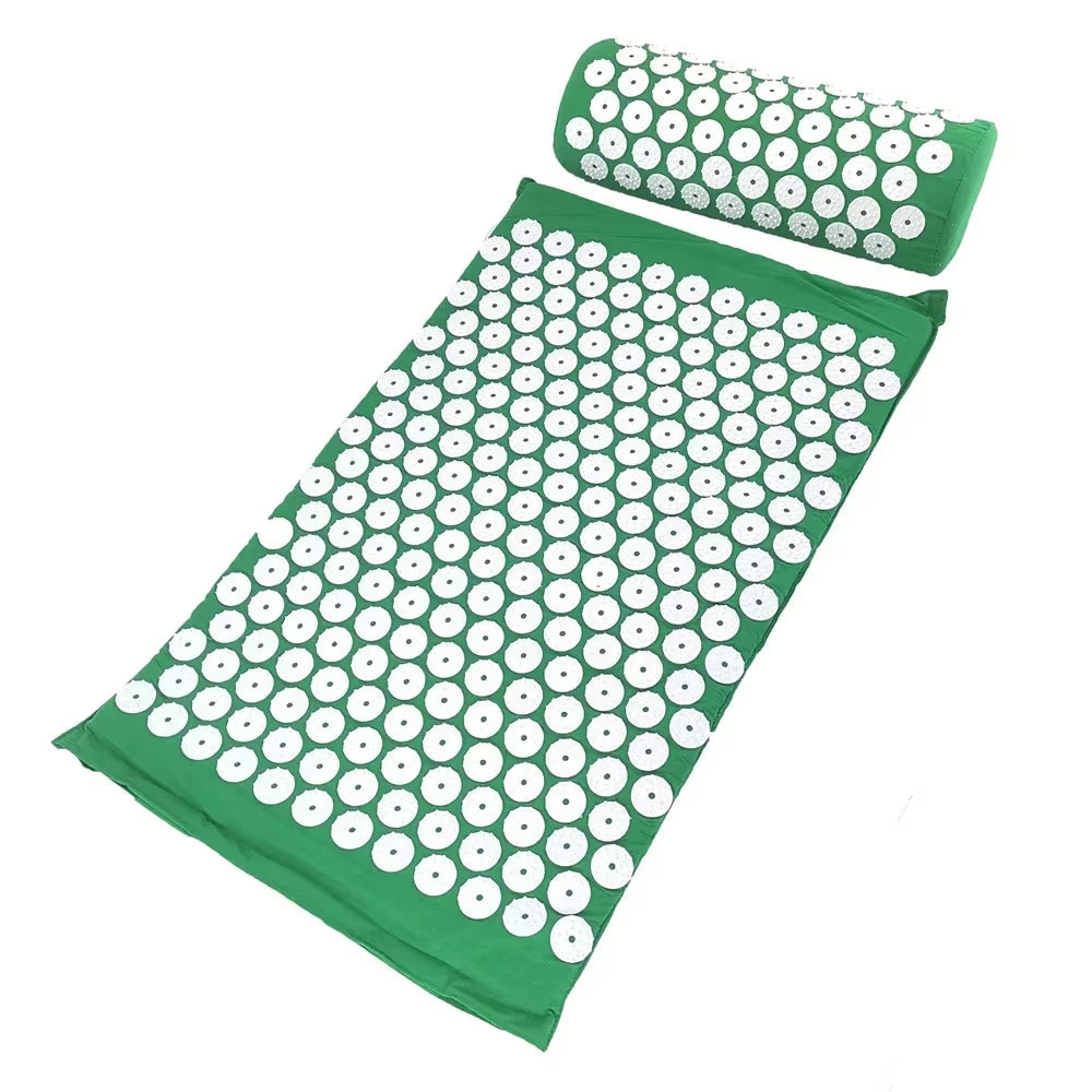 Premium Acupressure Massage Cushion and Yoga Mat Set for Pain Relief and Stress Reduction
