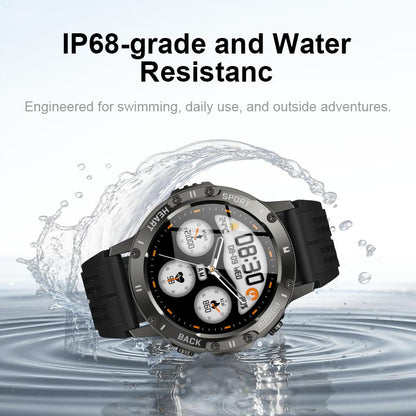 Advanced Smart Watch with Integrated Flashlight, Call and Text Functionality, 100+ Sports Modes, Pedometer, and Calorie Counter - Ideal Wearable Gift for Father's Day in Cyber Black