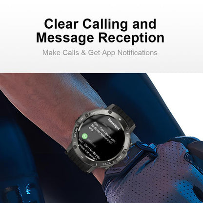 Advanced Smart Watch with Integrated Flashlight, Call and Text Functionality, 100+ Sports Modes, Pedometer, and Calorie Counter - Ideal Wearable Gift for Father's Day in Cyber Black