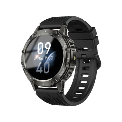 Advanced Smart Watch with Integrated Flashlight, Call and Text Functionality, 100+ Sports Modes, Pedometer, and Calorie Counter - Ideal Wearable Gift for Father's Day in Cyber Black