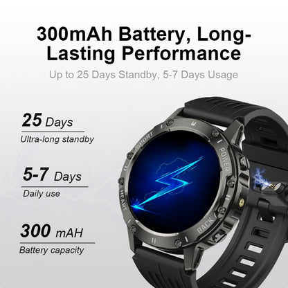 Advanced Smart Watch with Integrated Flashlight, Call and Text Functionality, 100+ Sports Modes, Pedometer, and Calorie Counter - Ideal Wearable Gift for Father's Day in Cyber Black